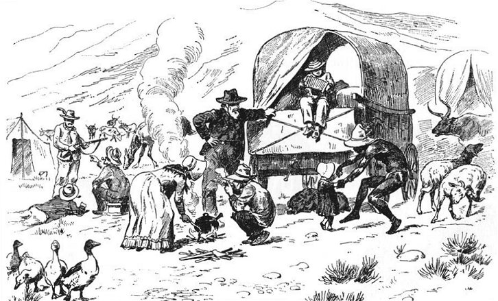 A Boer family on a trek to market