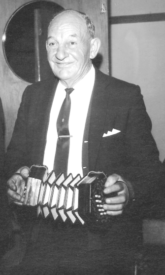 Con Klippel with two-row Anglo-German concertina, ca.1970.