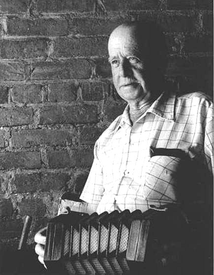 Jim Harrison of Khancoban, New South Wales, with his concertina, 1986. 